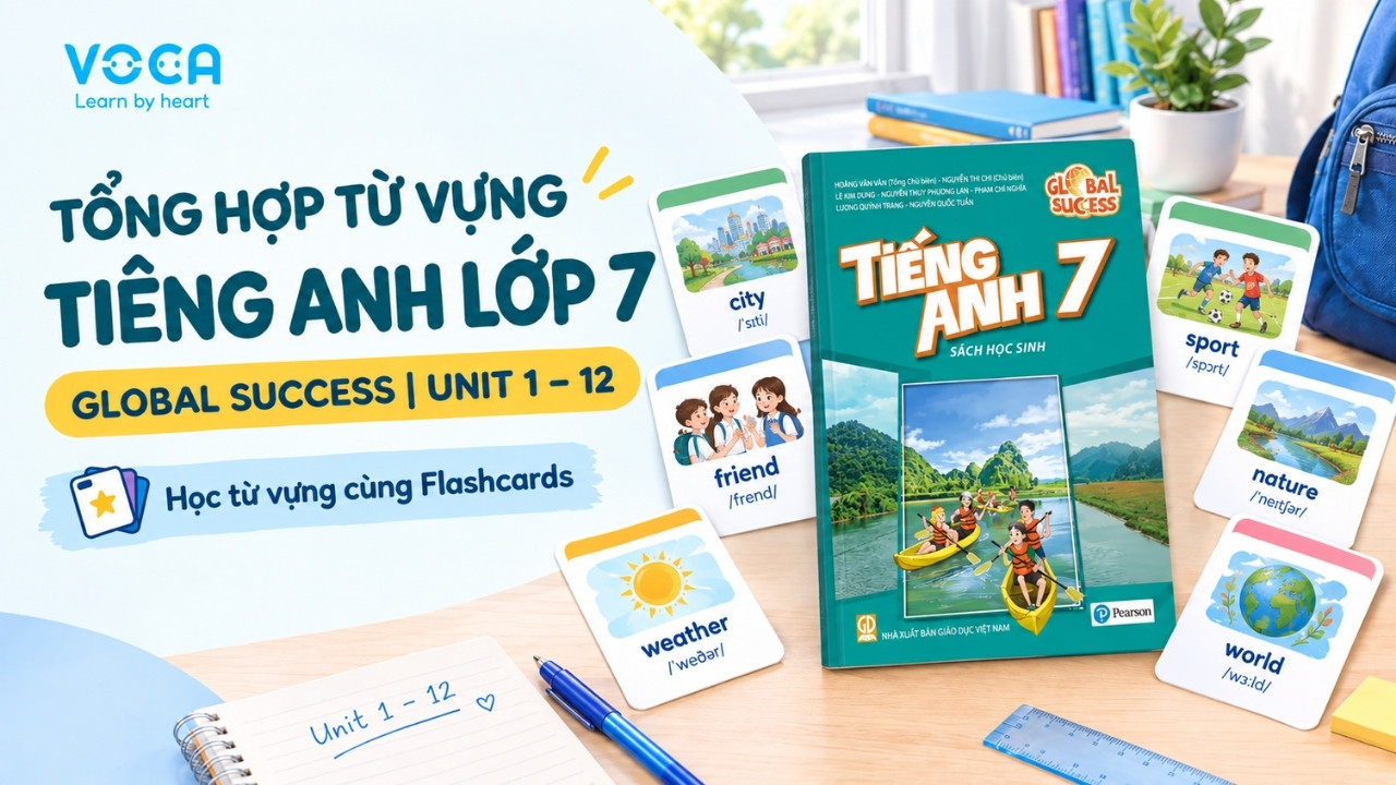 Tổng hợp từ vựng Tiếng Anh lớp 7 Global Success | Unit 1 - 12
